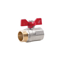 Zawór kulowy PERFEXIM KX04 mosiądz niklowany, PN30 1'' GZ x GW, uchwyt: motylek