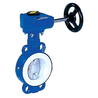 Przepustnica bezkołnierzowa LYCENE z napędem ręcznym przekładnią ślimakową DN 80