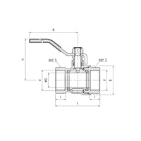 Zawór kulowy PERFEXIM PHA-001 mosiądz niklowany, PN30 3/8'' GW, uchwyt: dźwignia (niebieska)