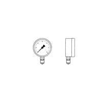 Manometr z rurką Bourdona AFRISO RF standardowy 0/1 bar G1/2B radialne fi 100 mm, kl. 1.6%