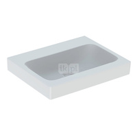 Umywalka GEBERIT iCon prostokątna, biała / KeraTect, 600mm, bez otworu na baterię, bez odpływu przelewowego, półka od ściany