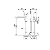 Bateria wannowa stojąca KFA Armatura LOGON, kolor czarny