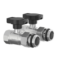 ZESTAW PRZYŁĄCZENIOWY DO ROZDZIELACZA, POZIOMY, DN20, 1" GW x 1" GZ, mosiądz niklowany