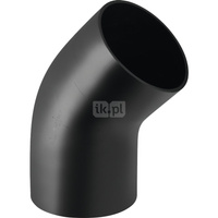 Długi łuk 45' GEBERIT HDPE, PE / polietylen, 200 mm, DN 200 x 200 mm x DN 200 (króciec)