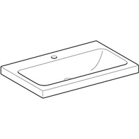 Umywalka GEBERIT iCon Light prostokątna, biała, 750mm, otwór na baterię na środku, bez odpływu przelewowego, półka od ściany