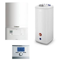 Pakiet - Kocioł gazowy jednofunkcyjny VAILLANT ecoTEC pro VC 146/5-3 kondensacyjny wiszący 5.9 - 15.3 kW + Czujnik c.w.u. + RegulatorcalorMATIC 350 + Zasobnik c.w.uVulcan 120L stojący
