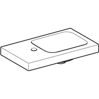 Umywalka GEBERIT iCon Light prostokątna, biała, 530mm, otwór na baterię z lewej, bez odpływu przelewowego, półka z lewej