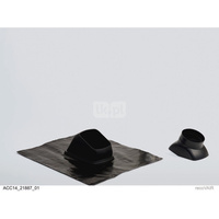 Uniwersalny przepust dachowy, czarny, do wyprowadzenia dachowe, czarnego, do nachyleń dachu 25°– 50°, stosowany do Ø150/180 mm