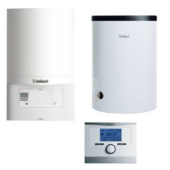 Pakiet - Kocioł gazowy jednofunkcyjny VAILLANT ecoTEC pro VC 146/5-3 kondensacyjny wiszący 5.9 - 15.3 kW + Czujnik c.w.u. + RegulatormultiMATIC 700 + Zasobnik c.w.uVIH R 150/6B