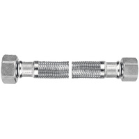 Wąż przyłączeniowy elastyczny FERRO z oplotem (stal), GW x GW, 1/2'' x 3/8'', długość 80 mm