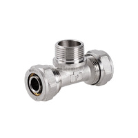 Trójnik PERFEXIM 708 mosiądz niklowany 25 mm x 3/4'' x 25 mm (zz x GZ x zz)