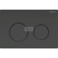 Przycisk uruchamiający Geberit Omega20, przedni/górny, czarny-czarny mat-czarny, prostokątny