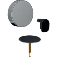 Zestaw wykończeniowy Geberit Split d52, do zestawu odpływowo-przelewowego do baterii podtynkowej: Płyta przykrywająca: biała, Pierścień ozdobny: chrom błyszczący