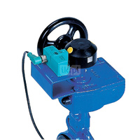 Ręczna przekładnia ślimakowa, smarowana fabrycznie - dożywotnio, napędzana kółkiem ręcznym wyposażona w dwa wyłączniki krańcowe indukcyjne DN 350