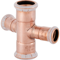 Czwórnik GEBERIT Mapress Kupfer 30' Cu, 18 mm x 15 mm x 18 mm x 15 mm DN 15 x DN 12 x DN 15 x DN 12, mz x mz x mz x mz