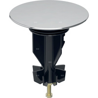 Pokrywa odpływu Geberit do zestawu odpływowo-przelewowego do umywalki Geberit, model oszczędzający przestrzeń, uruchamiany za pomocą dźwigni: Materiał=Tworzywo sztuczne, Chrom błyszczący