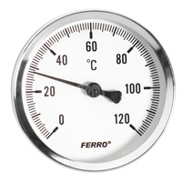 Termometr bimetaliczny FERRO fi 100 mm 120'C połączenie aksjalny