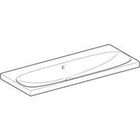 Umywalka GEBERIT Acanto prostokątna, biała, 1200mm, bez otworu na baterię, z odpływem przelewowym, półka od ściany