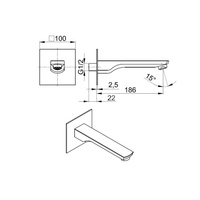Wylot wannowy podtynkowy MOKAIT, czarny