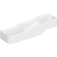 Umywalka GEBERIT Bambini 3-stanowiskowa prostokątna (rynna, bez elementów dekoracyjnych), biała, 1400mm, bez otworu na baterię, bez odpływu przelewowego, półka od ściany