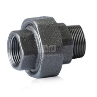 Dwuzłączka nakrętno-wkrętna Płaska czarna 5/4'' U2 STRONG