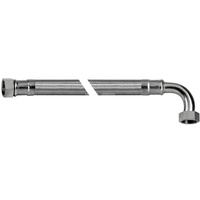 Wąż elastyczny przyłączeniowy QIK stal nierdzewna, 1'' x 1'', dł. 300 mm, GW x GW (przyłącze kątowe) z oplotem