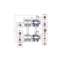 Rozdzielacz ogrzewania RUMET 71K 4 obwodowy