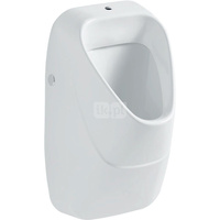 Pisuar Geberit Alivio, dopływ u góry, odpływ do tyłu lub w dół: T=34cm, Odpływ=Do tyłu lub w dół, Dopływ=U góry, Biały