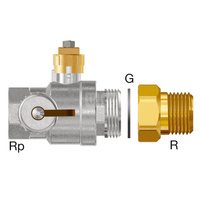 Zawór kulowy Sinum 1" z osłoną bez kształtki przejściowej do zbiornika podstawowego Sinum.