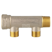 Rozdzielacz hydrauliczny HERZ mosiądz GW x GZ 3/4'', odgałęzień: 3 Gwint zewnętrzny (1/2'')