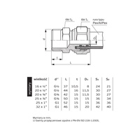 Nypel PERFEXIM 701, mosiądz, 20 x 3/4'' (zw x GZ)