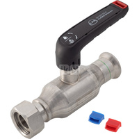 Zawór kulowy z półśrubunkiem z płaskim uszczelnieniem GW Inox - 35 G1 1/2"