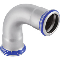 Kolano 90' GEBERIT Mapress Edelstahl, stal nierdzewna, 76.1 mm, DN 65 x 76.1 mm x DN 65 (mufa zaprasowywana x mufa zaprasowywana), (głębokość: 106 mm) z uszczelką