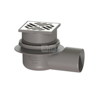 Wpust KESSEL Classic z 1 przyłączem DN 70, odpływ poziomy (zdejmowany), kratka 100x100mm stal nierdzewna