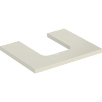 Blat pod umywalkę Geberit ONE z wycięciem, do umywalki nablatowej w kształcie misy: B=59.8cm, Piaskowy szary, Lakierowany na wysoki połysk, Przekrój=Na środku