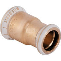 Mufa GEBERIT Mapress Kupfer przejściowa, Cu, 18 mm, DN 15 x 16 mm x DN 15 (mufa zaprasowywana x mufa zaprasowywana), (głębokość: 0.5 mm) z uszczelką