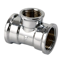 Trójnik FERRO redukcja mosiądz 3/4'' x 1/2'' x 3/4'' GW, kolor chrom