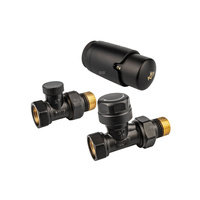 Zestaw termostatyczny grzejnikowy, prosty KOMFORT PRO, Czarny