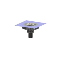 Wpust Ecoguss, DN80, odpł.pionowy, z nasadką Variofix i kratką/ramą nierdz. 138x138