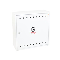 Skrzynka gazowa 600x600x250 wolnostojąca, stalowa, ze skośnym daszkiem, RAL 9003 biała