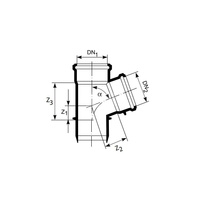 Trójnik MAGNAPLAST KG 2000 KGEA 87.5' PP-md DN 200 x DN 160 x DN 200 (ww x ww x wz), kolor zielony