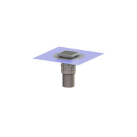 Wpust Ferrofix DN100, odpł.pionowy, z nasadką nierdz. i kratką szczel.nierdz. 138x138, sys.125