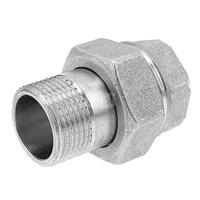 Śrubunek prosty z uszczelką FERRO, mosiądz (chrom), 1'' (GW x GZ)