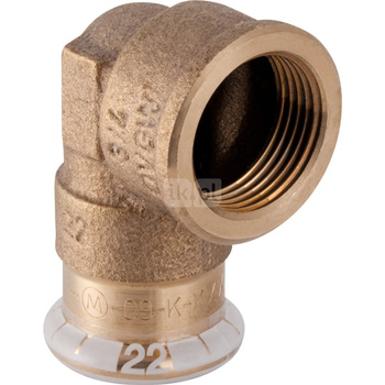 Kolano 90' GEBERIT Mapress Kupfer przejściowe, Cu, 3/8'' x 15 mm (GW x mufa zaprasowywana), (głębokość: 13 mm) z uszczelką