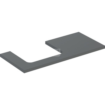 Blat pod umywalkę Geberit ONE z wycięciem, do prostokątnej umywalki nablatowej: B=104.2cm, Lava, Przekrój=Lewa strona, Lakierowany matowy