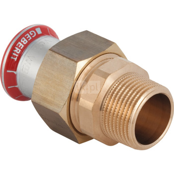 Śrubunek hydrauliczny GEBERIT Mapress C-Stahl FKM przejściowy stal GZ 2'' 54 mm z pierścieniem zacinającym