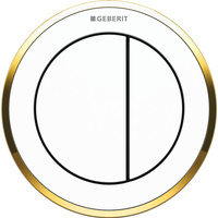 Pneumatyczny przycisk uruchamiający WC Geberit Typ 10, ręczny, podtynkowy, Sigma 8cm dwudzielny, biały-złocony