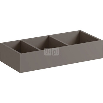 Wkład do szuflady Geberit Xeno², podział w kształcie litery H, do szuflady górnej: 32.3x6.2x15cm, Szary Scultura / Melamina, struktura drewna