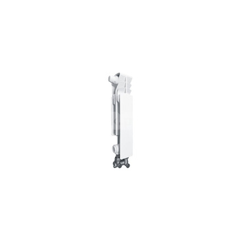 Grzejnik żeberkowy KFA Armatura G350F/D/1 aluminium, podłączenie dolne, lewe, kątowe 422 x 80 mm, kolor biały (RAL 9010)