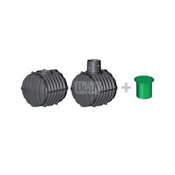 CARAT ZESTAW 13.500L 2x6500L Z NADBUDOWĄ MAX DN160 (bez pokrywy) - plastikowy Zbiornik na wodę deszczową, zbiornik na deszczówkę , zbiornik retencyjny, zbiornik z tworzywa , szambo